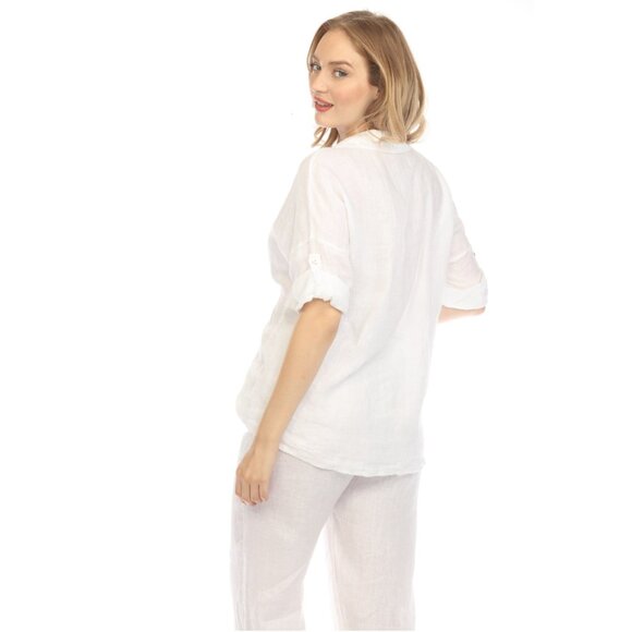 Taupe Button Up Collared Shirt - Picture 10 of 12